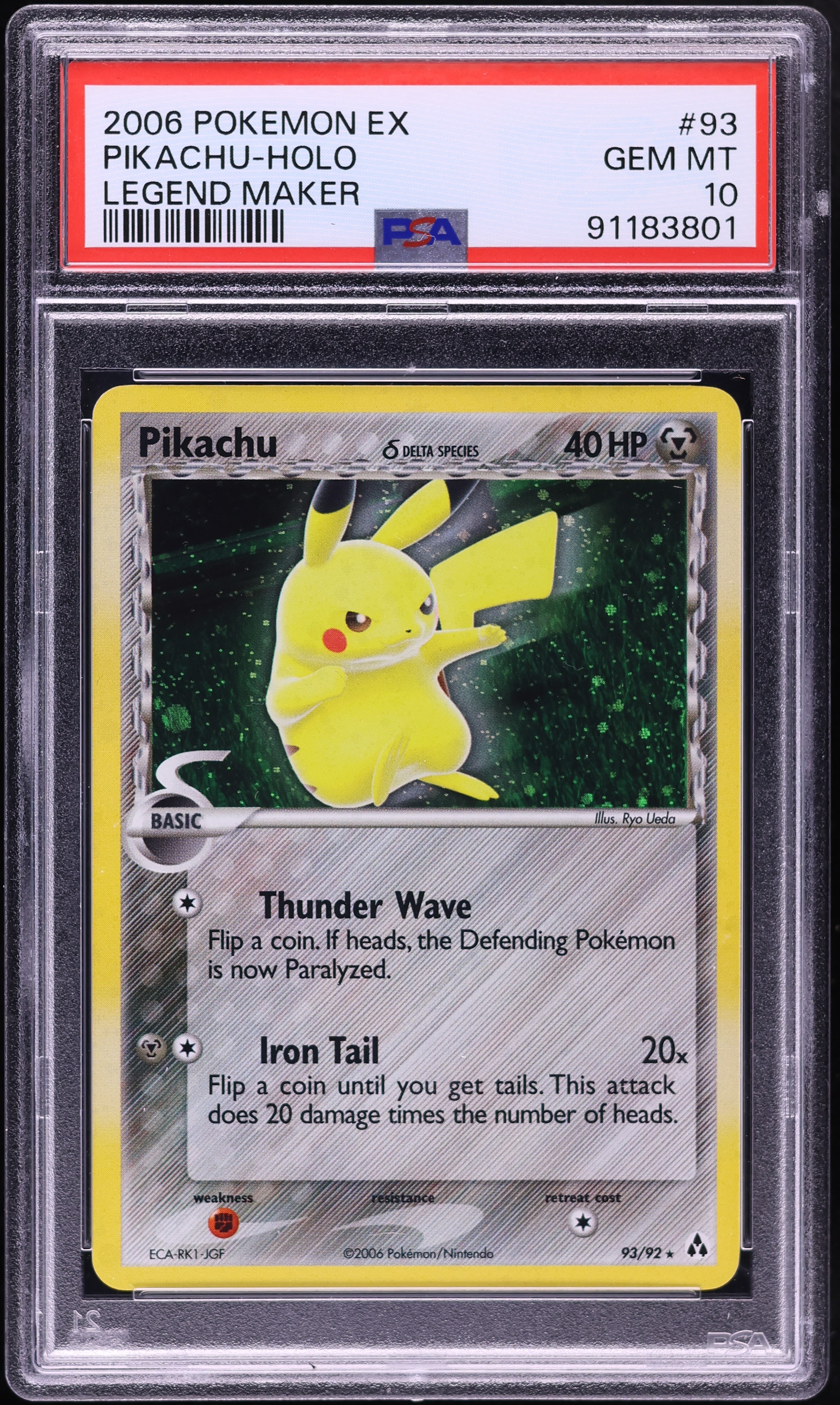2006 Pokemon EX Legend Maker Holo Pikachu #93 PSA 10 GEM MINT