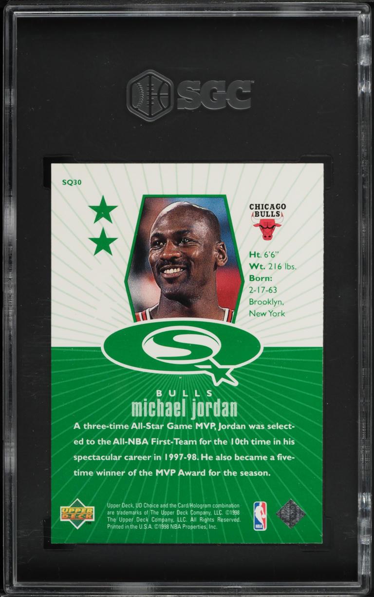 1998 Upper Deck Choice Starquest Green Michael Jordan #SQ30 SGC 9 MINT