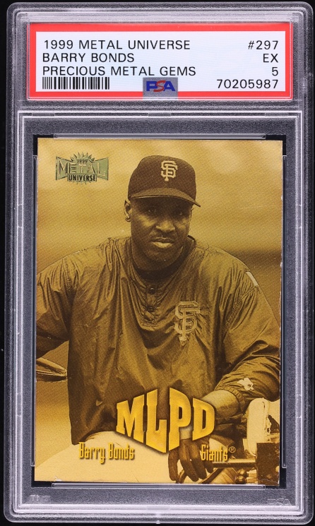 1999 Metal Universe Precious Metal Gems PMG Barry Bonds /50 #297 PSA 5 EX