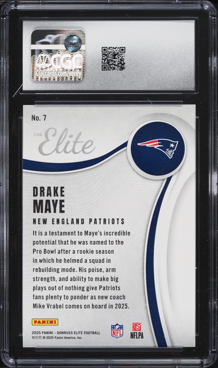 2025 Donruss Elite The Elite Drake Maye #7 CGC 10 GEM MINT