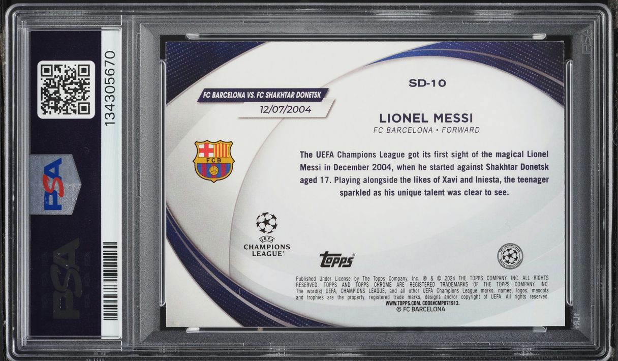 2023 Topps Chrome UEFA Club Competitions Starball Debut Lionel Messi #SD-10 PSA 9 MINT