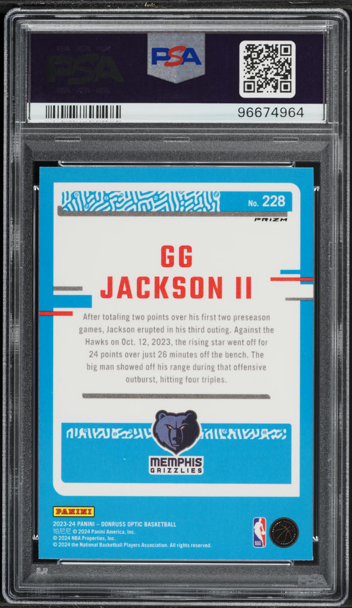 2023 Donruss Optic Holo GG Jackson II ROOKIE #228 PSA 9 MINT