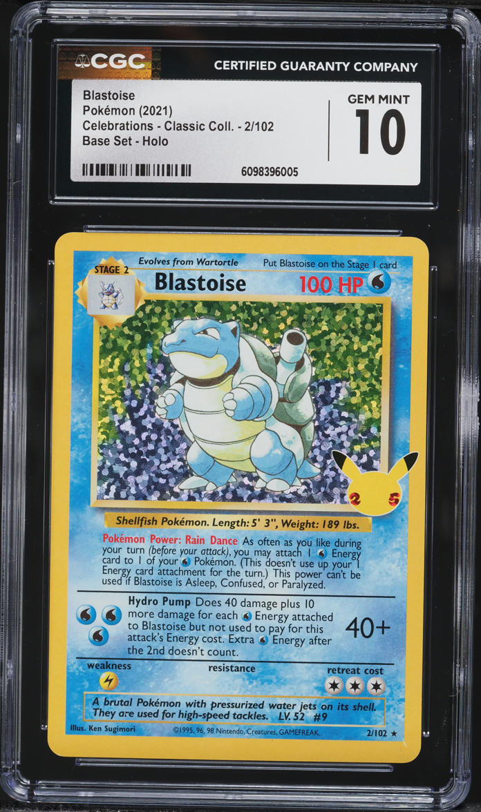 2021 Pokemon Sword & Shield Celebrations Holo Blastoise #2 CGC 10 GEM MINT