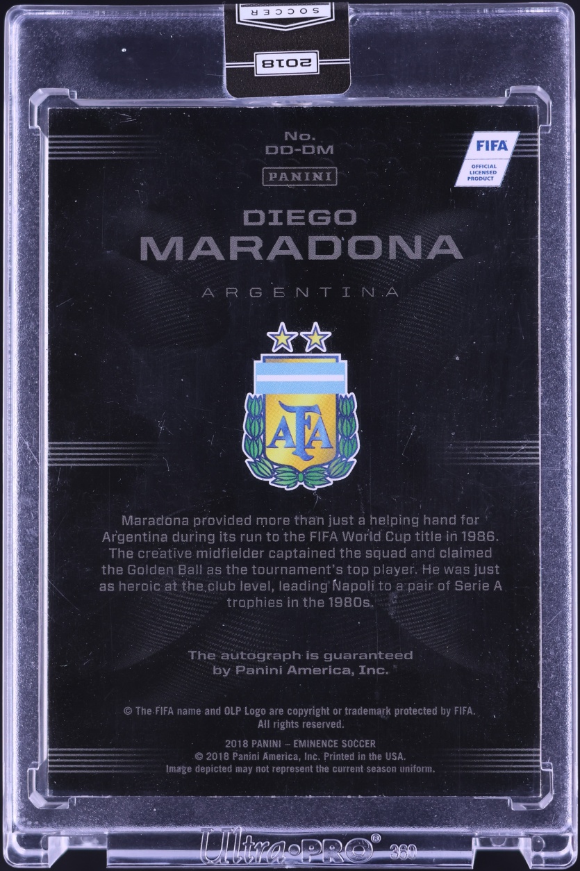 2018 Panini Eminence Decade Dominance Gold Diego Maradona AUTO /5 #DD-DM