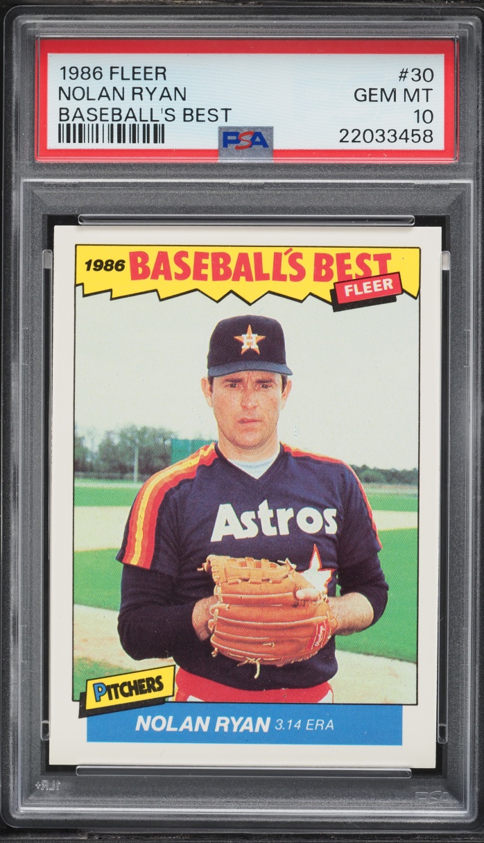 1986 Fleer Baseball's Best Nolan Ryan #30 PSA 10 GEM MINT