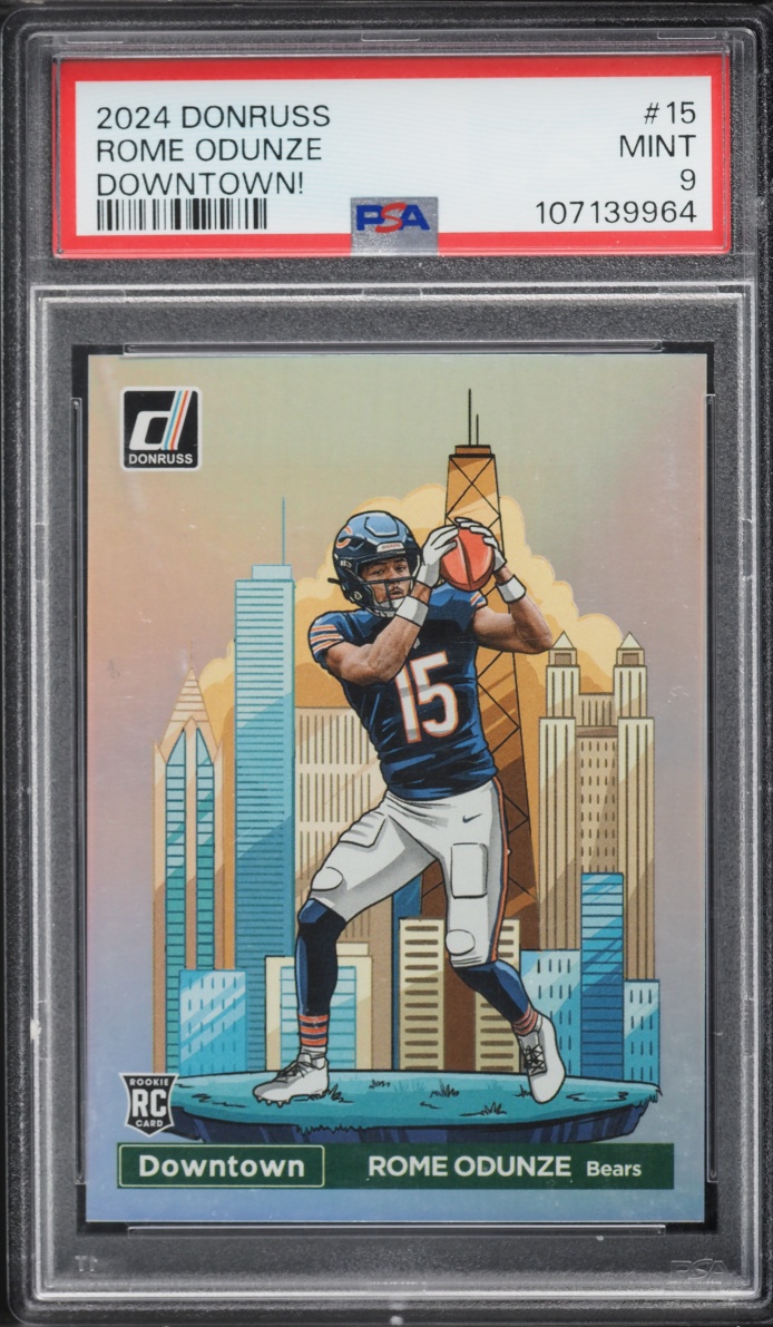 2024 Donruss Downtown Rome Odunze ROOKIE #15 PSA 9 MINT