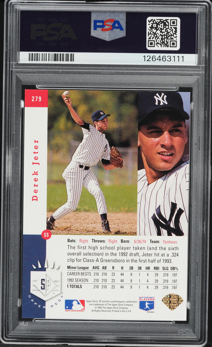1993 SP Foil Derek Jeter ROOKIE #279 PSA 7 NRMT
