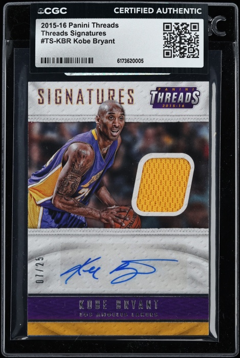 2015 Panini Threads Kobe Bryant PATCH AUTO /25 #TS-KBR CGC AUTH