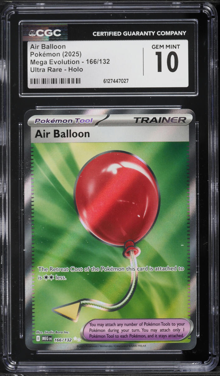 2025 Pokemon Mega Evolution Full Art Air Balloon #166 CGC 10 GEM MINT