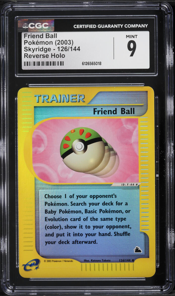 2003 Pokemon Skyridge Reverse Holo Friend Ball #126 CGC 9 MINT