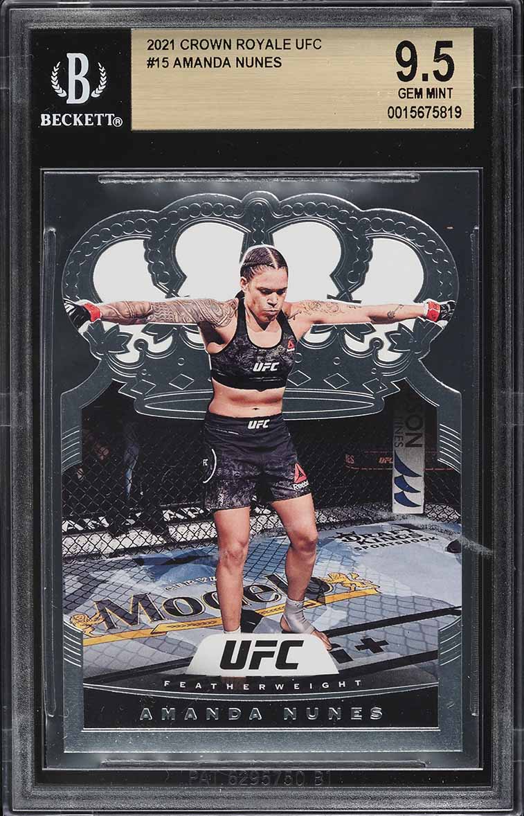 2021 Select UFC Octagonside Gold Prizm Amanda Nunes /10 #216 PSA