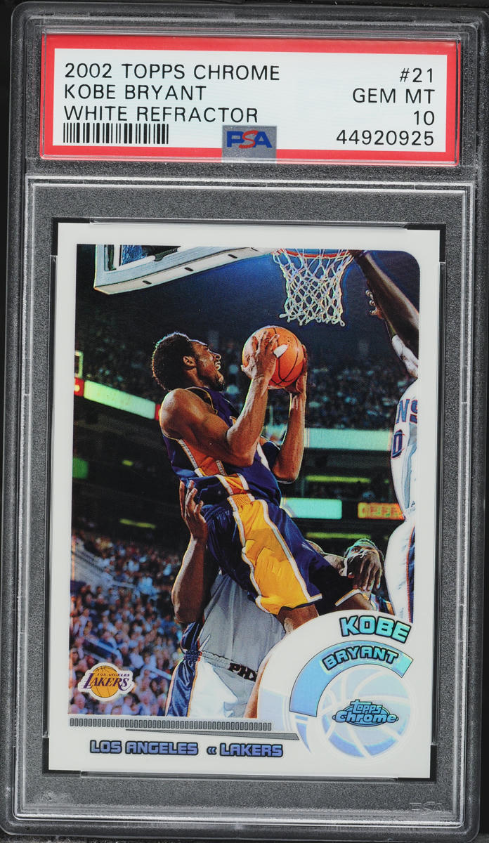 2002 Topps Chrome White Refractor Kobe Bryant /249 #21 PSA 10 GEM MINT