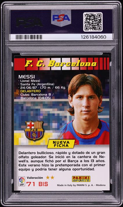 2004 Panini Sports Mega Cracks Lionel Messi ROOKIE #71 PSA 9 MINT