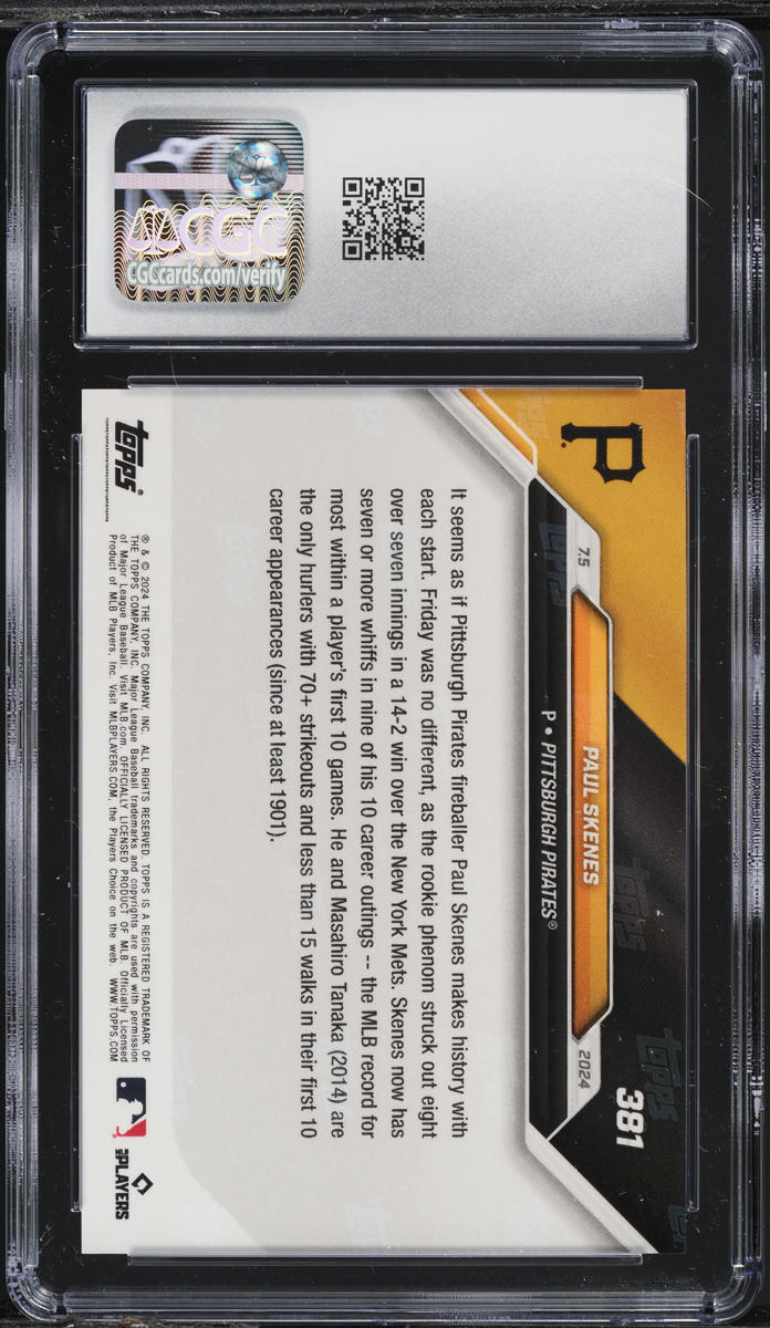 2024 Topps Now Paul Skenes ROOKIE #381 CGC 9 MINT