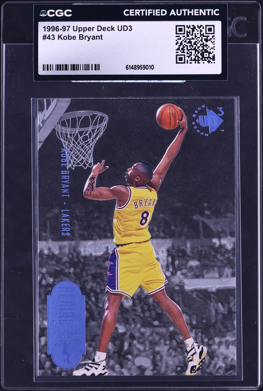 1996 UD3 Basketball Kobe Bryant ROOKIE #43 CGC AUTH