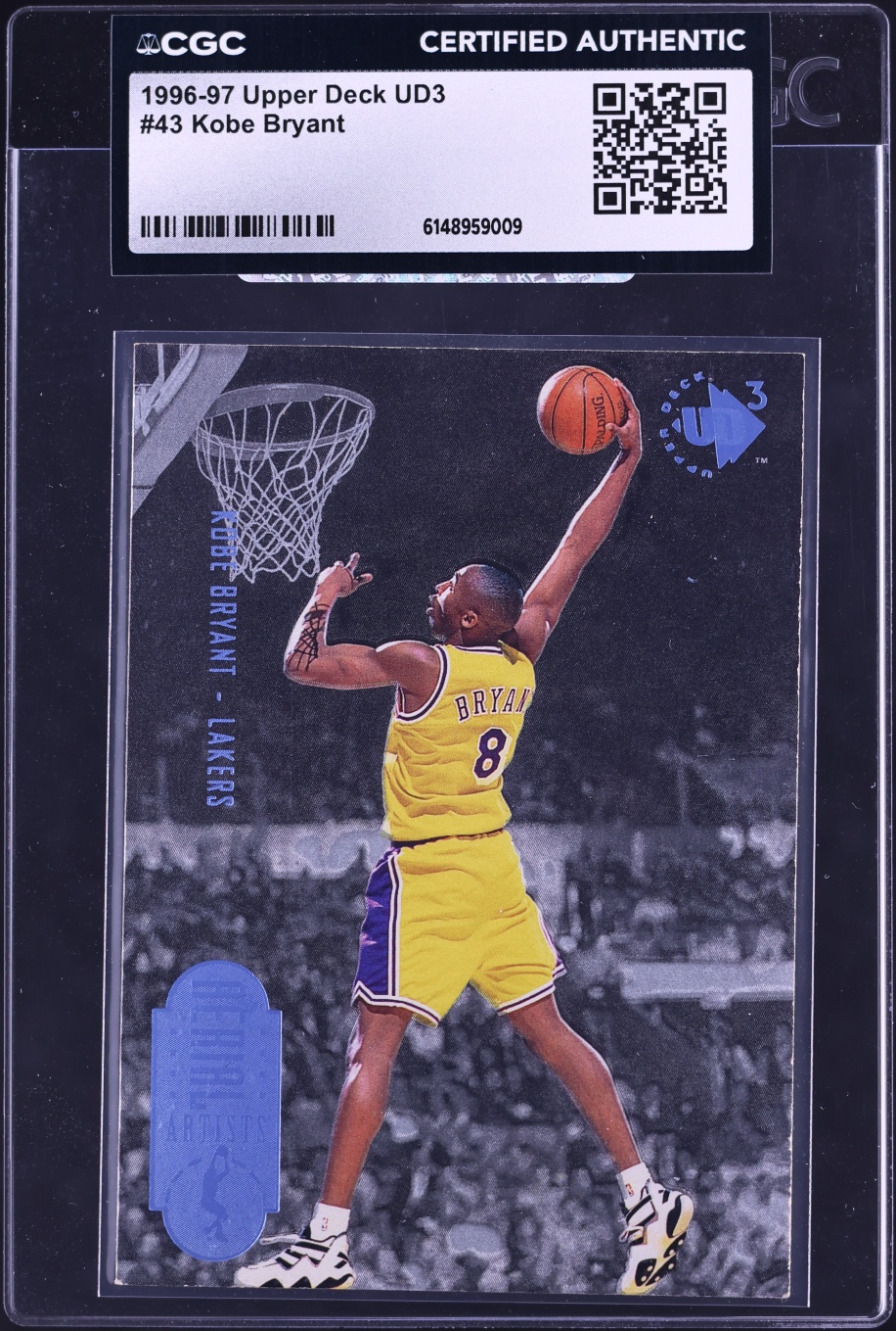 1996 UD3 Basketball Kobe Bryant ROOKIE #43 CGC AUTH