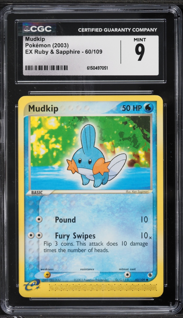 2003 Pokemon EX Ruby & Sapphire Mudkip #60 CGC 9 MINT