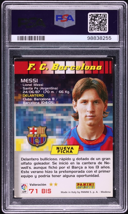 2004 Panini Sports Megacracks La Liga Lionel Messi ROOKIE #71 PSA 5 EX - Photo 2