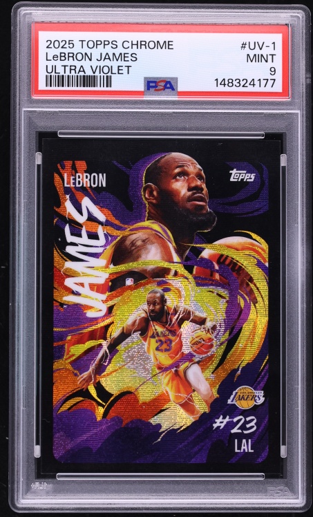 2025 Topps Chrome Ultra Violet LeBron James #UV-1 PSA 9 MINT - Photo 1