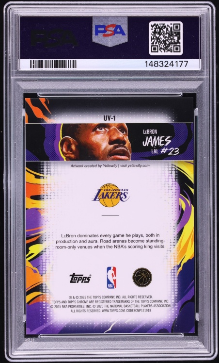 2025 Topps Chrome Ultra Violet LeBron James #UV-1 PSA 9 MINT - Photo 2