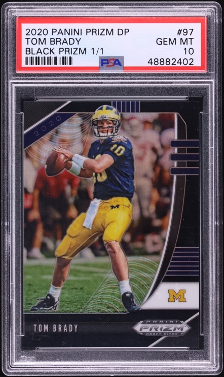 2020 Panini Prizm Draft Picks Black Tom Brady 1/1 #97 PSA 10 GEM MINT - Photo 1