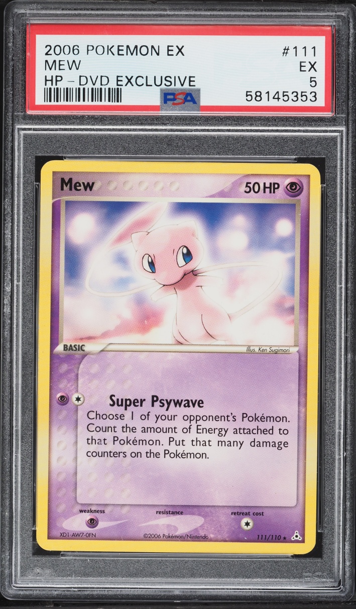 2006 Pokemon EX Holon Phantoms DVD Exclusive Mew #111 PSA 5 EX