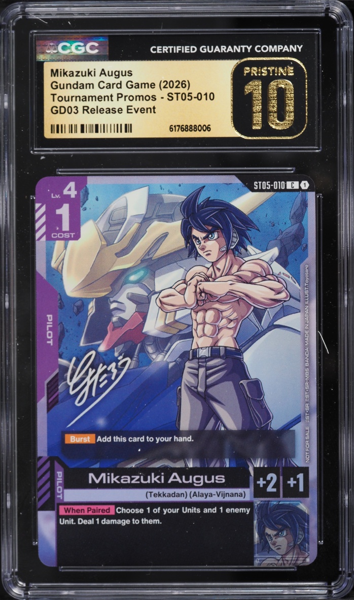 2026 Gundam Game Tournament Promo GD03 Release Event Mikazuki Augus #ST05-010 CGC 10 PRISTINE