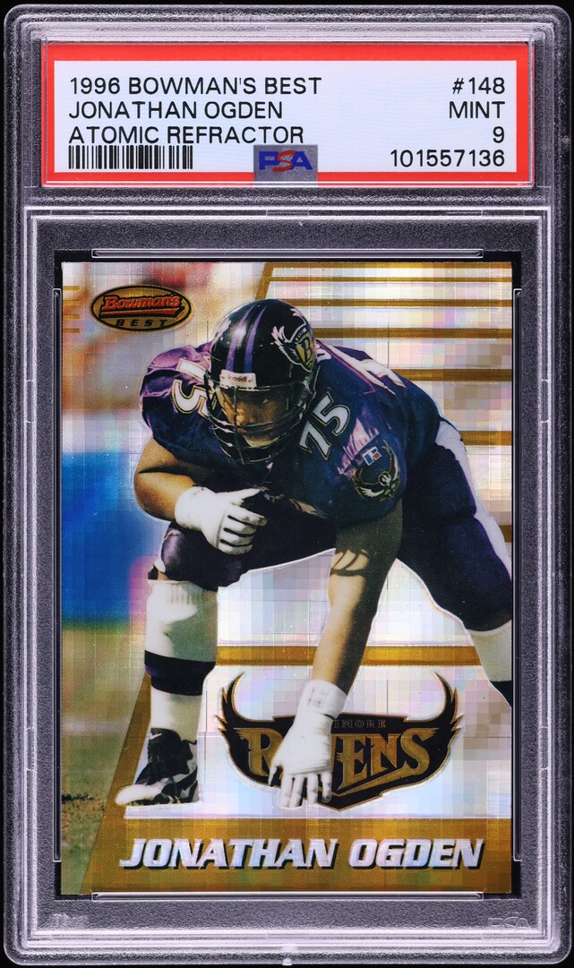 1996 Bowman's Best Atomic Refractor Jonathan Ogden ROOKIE #148 PSA 9 MINT