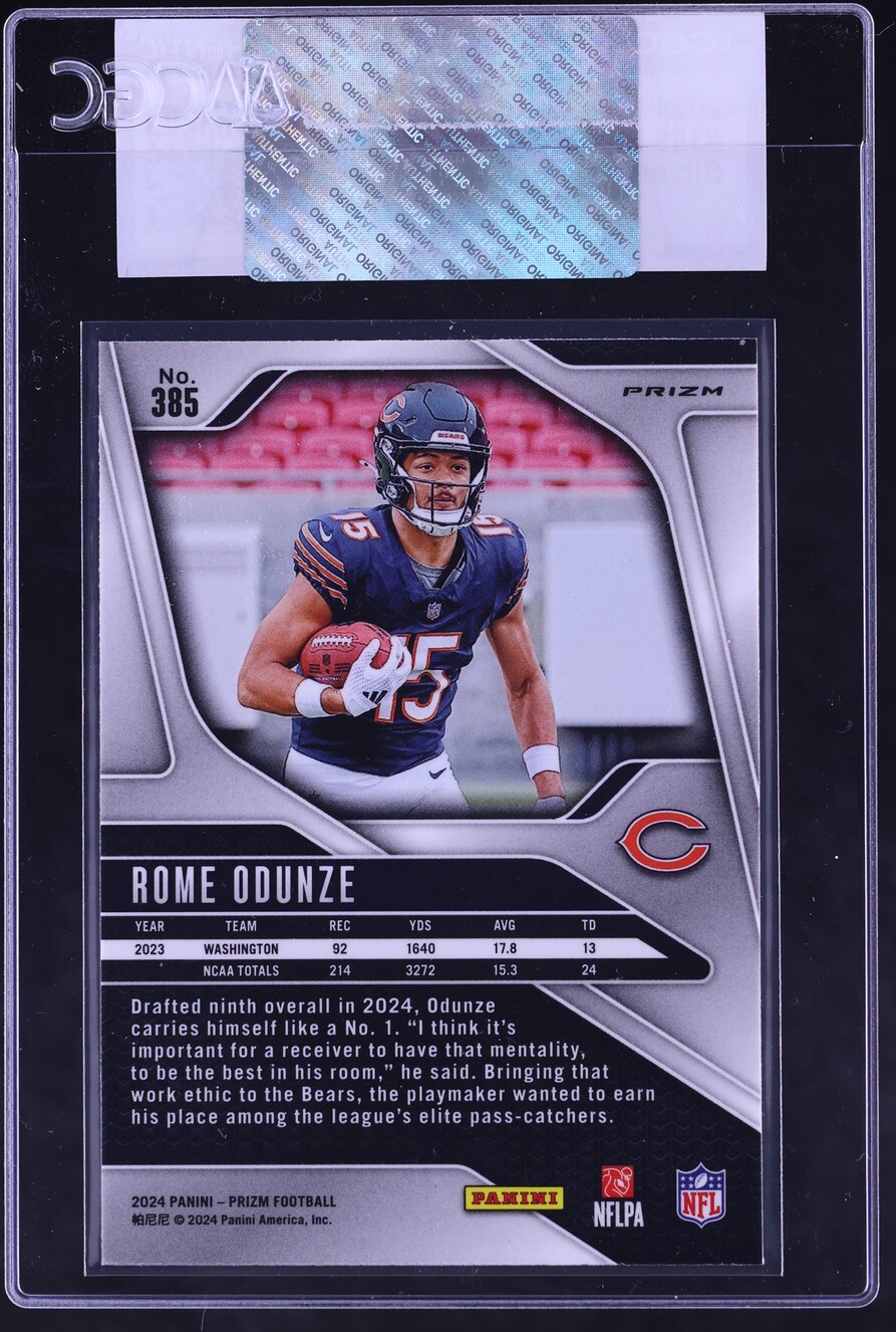 2024 Panini Prizm Silver Rome Odunze ROOKIE #385 CGC AUTH
