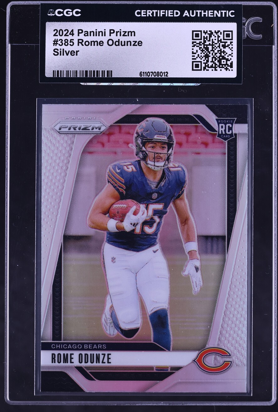 2024 Panini Prizm Silver Rome Odunze ROOKIE #385 CGC AUTH