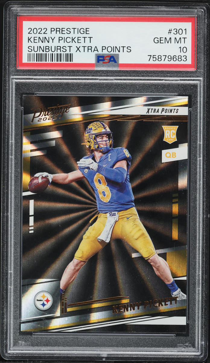 2022 Panini Prestige Sunburst Xtra Points Kenny Pickett ROOKIE #301 PSA 10 GEM MINT