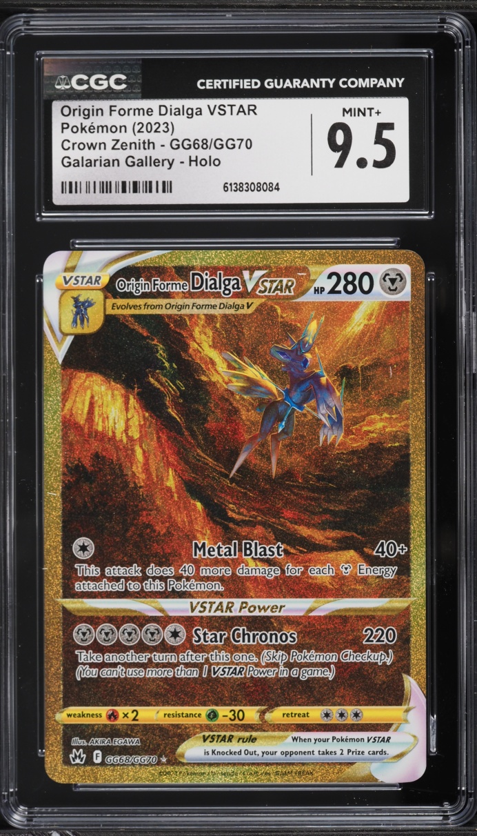 2023 Pokemon SWSH Crown Zenith Gold Rare Origin Forme Dialga VSTAR #GG68 CGC 9.5 MINT+