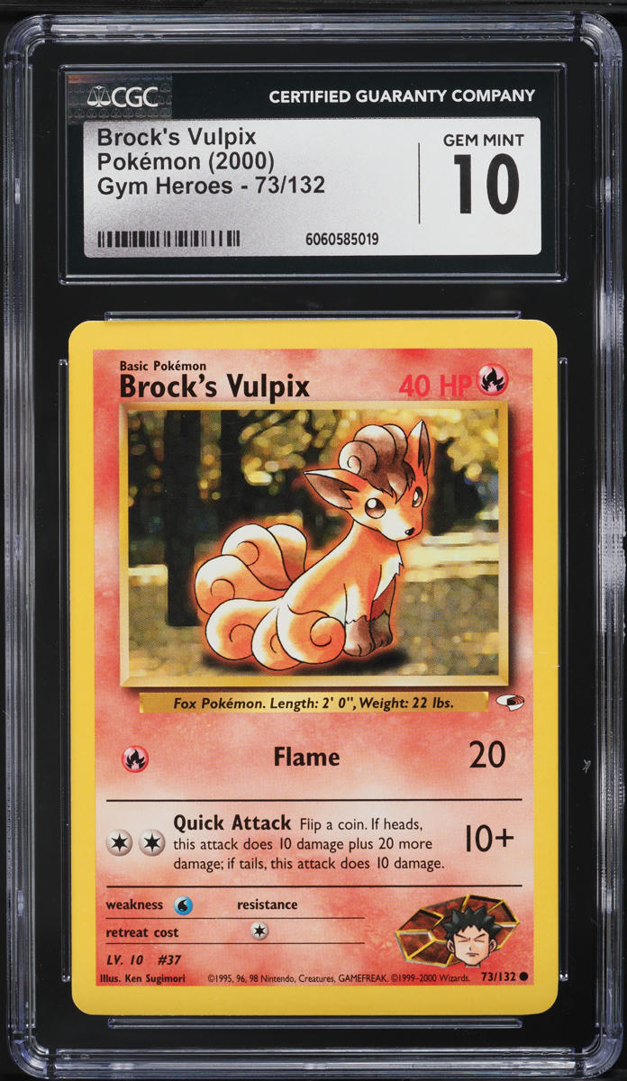 2000 Pokemon Gym Heroes Brock's Vulpix #73 CGC 10 GEM MINT