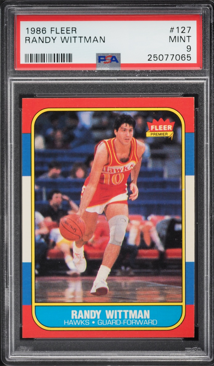 1986 Fleer Basketball Randy Wittman ROOKIE #127 PSA 9 MINT