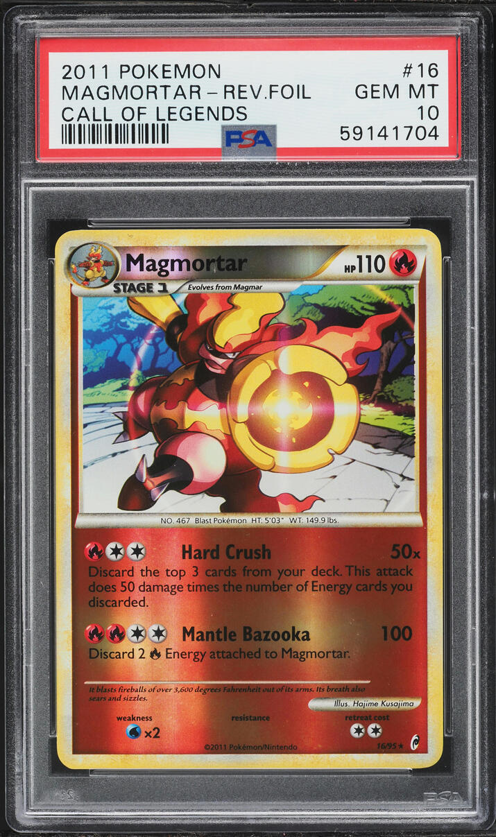 2011 Pokemon Call Of Legends Reverse Holo Magmortar #16 PSA 10 GEM MINT