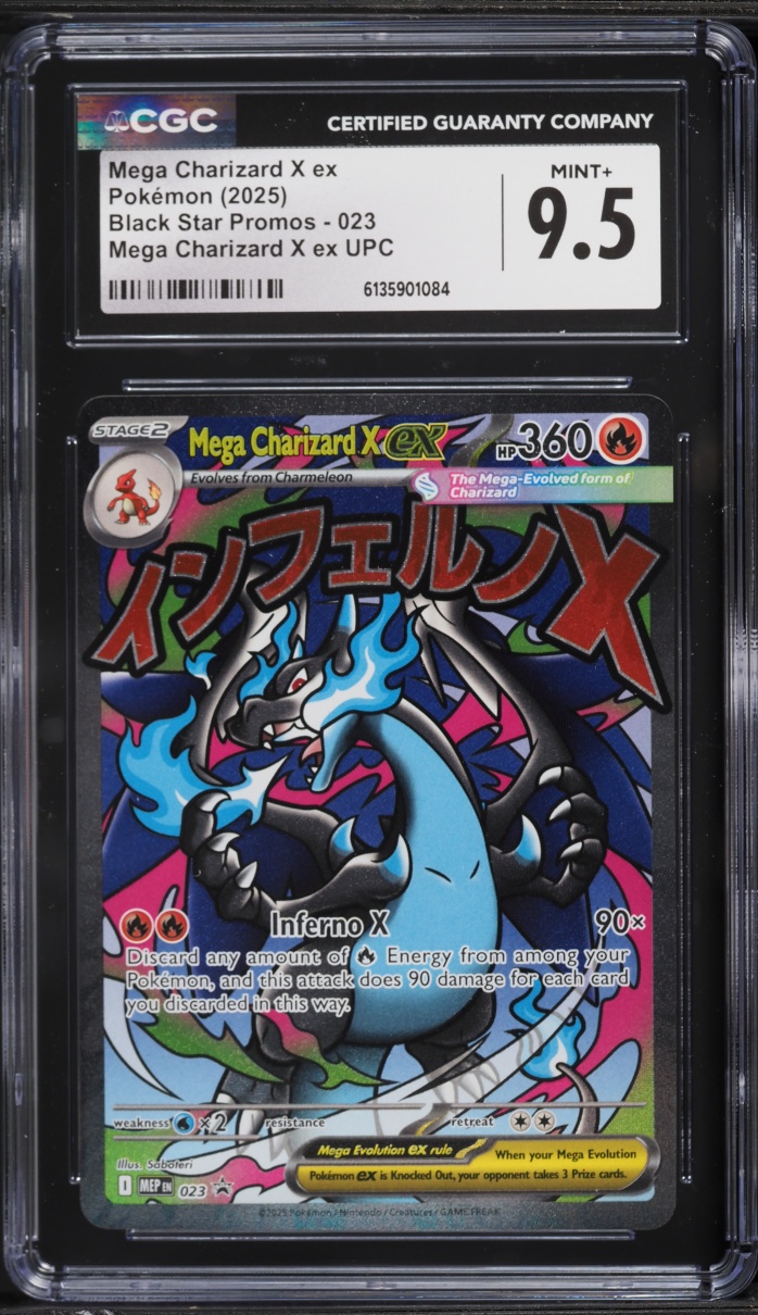 2025 Pokemon Mega Evolution Promo Ultra Premium Full Art Mega Charizard X Ex #23 CGC 9.5 Mint+