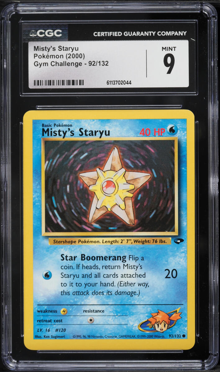 2000 Pokemon Gym Challenge Misty's Staryu #92 CGC 9 MINT