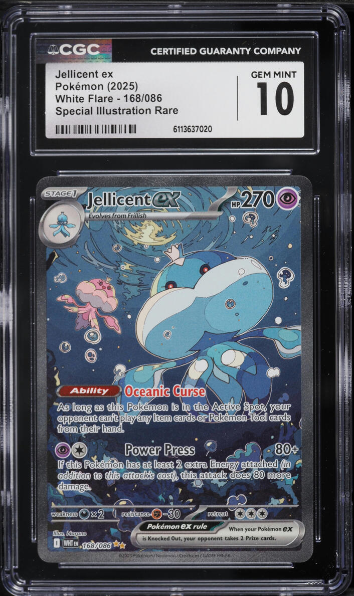 2025 Pokemon Scarlet & Violet White Flare SIR Jellicent ex #168 CGC 10 GEM MINT