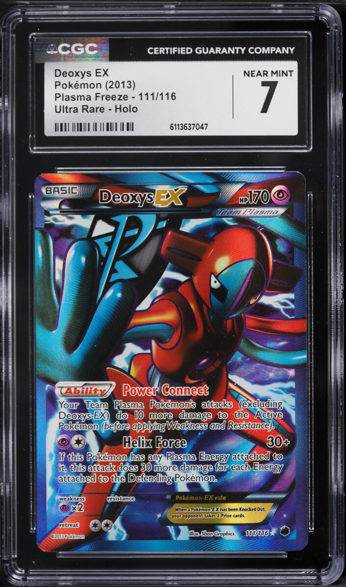2013 Pokemon Black & White Plasma Freeze Full Art Deoxys EX #111 CGC 7 NRMT