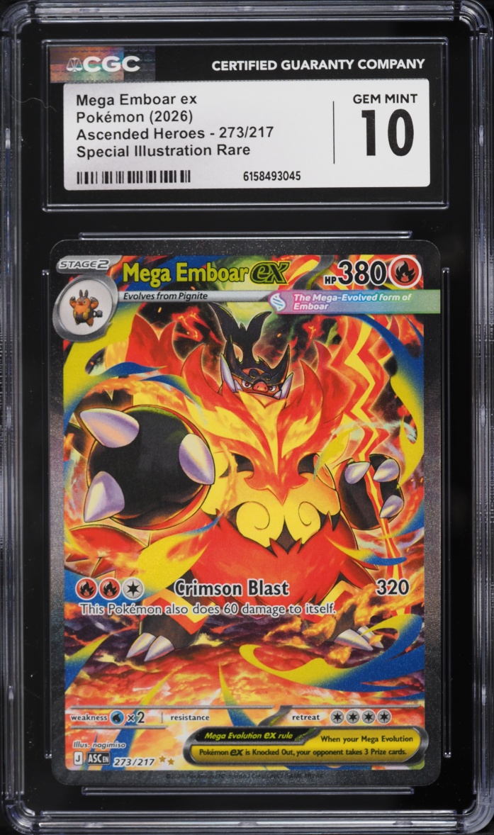 2026 Pokemon Mega Evolution Ascended Heroes SIR Mega Emboar ex #273 CGC 10 GEM MINT