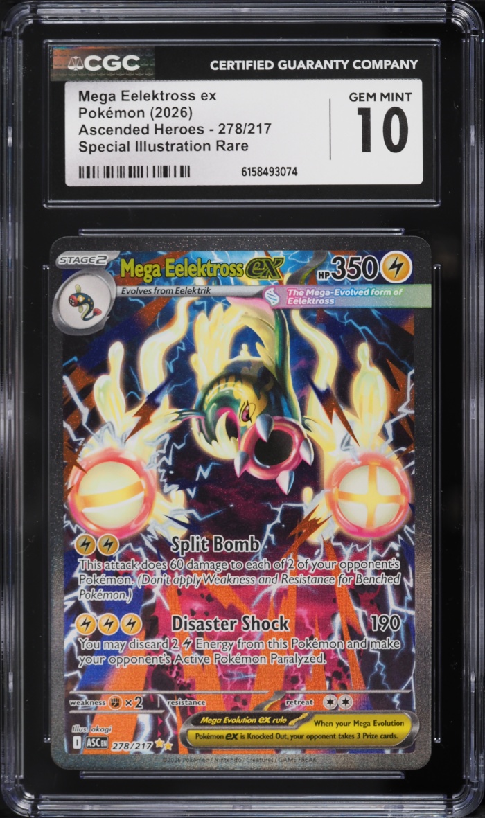 2026 Pokemon Mega Evolution Ascended Heroes SIR Mega Eelektross EX #278 CGC 10 GEM MINT