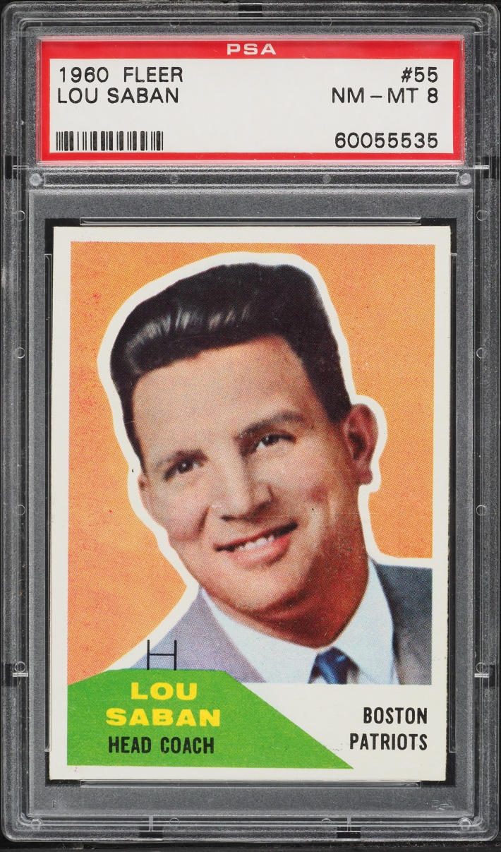 1960 Fleer Football Lou Saban ROOKIE #55 PSA 8 NM-MT