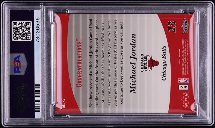 2006 Fleer Missing Links Michael Jordan PATCH #ML-2 PSA 8 NM-MT