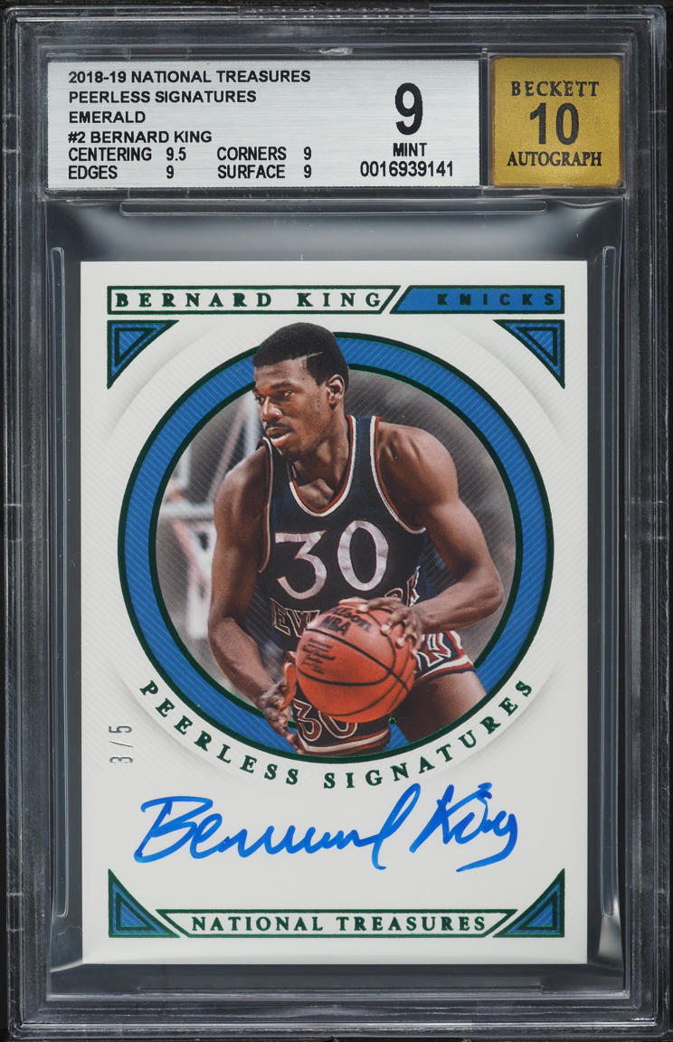 2018 Panini National Treasures Peerless Signatures Emerald Bernard King #2 BGS 9 MINT - Main Image