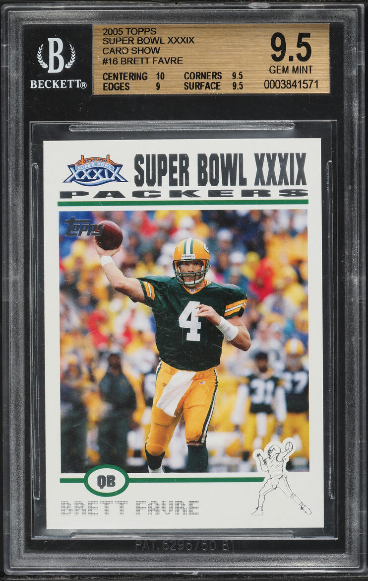 2005 Topps Super Bowl XXXIX Card Show Brett Favre #16 BGS 9.5 GEM MINT