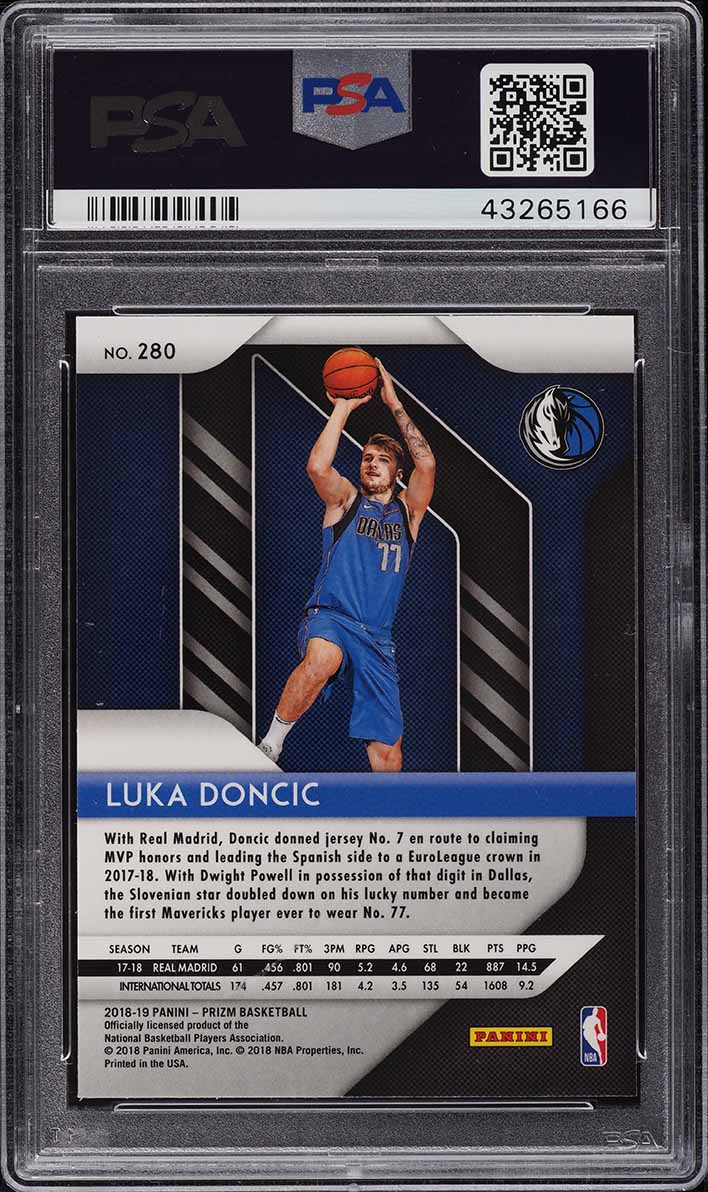 2018 Panini Prizm Luka Doncic ROOKIE #280 PSA 10 GEM MINT