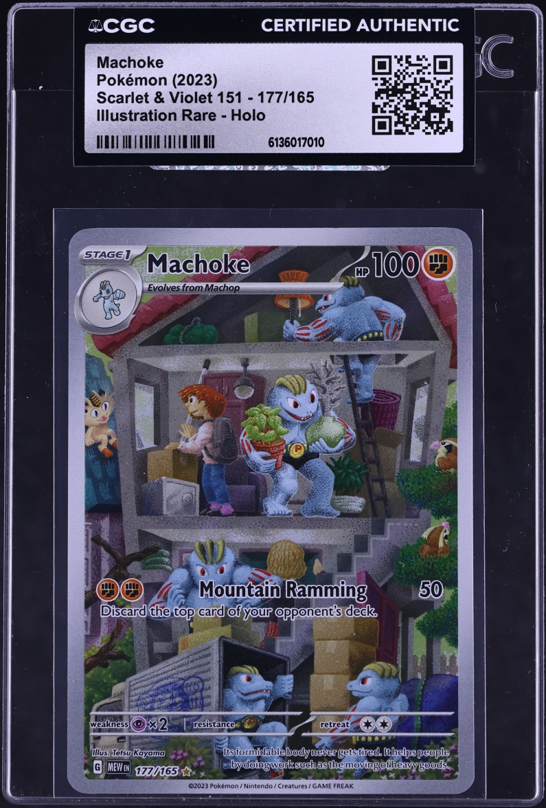 2023 Pokemon Scarlet & Violet 151 IR Machoke #177 CGC AUTH