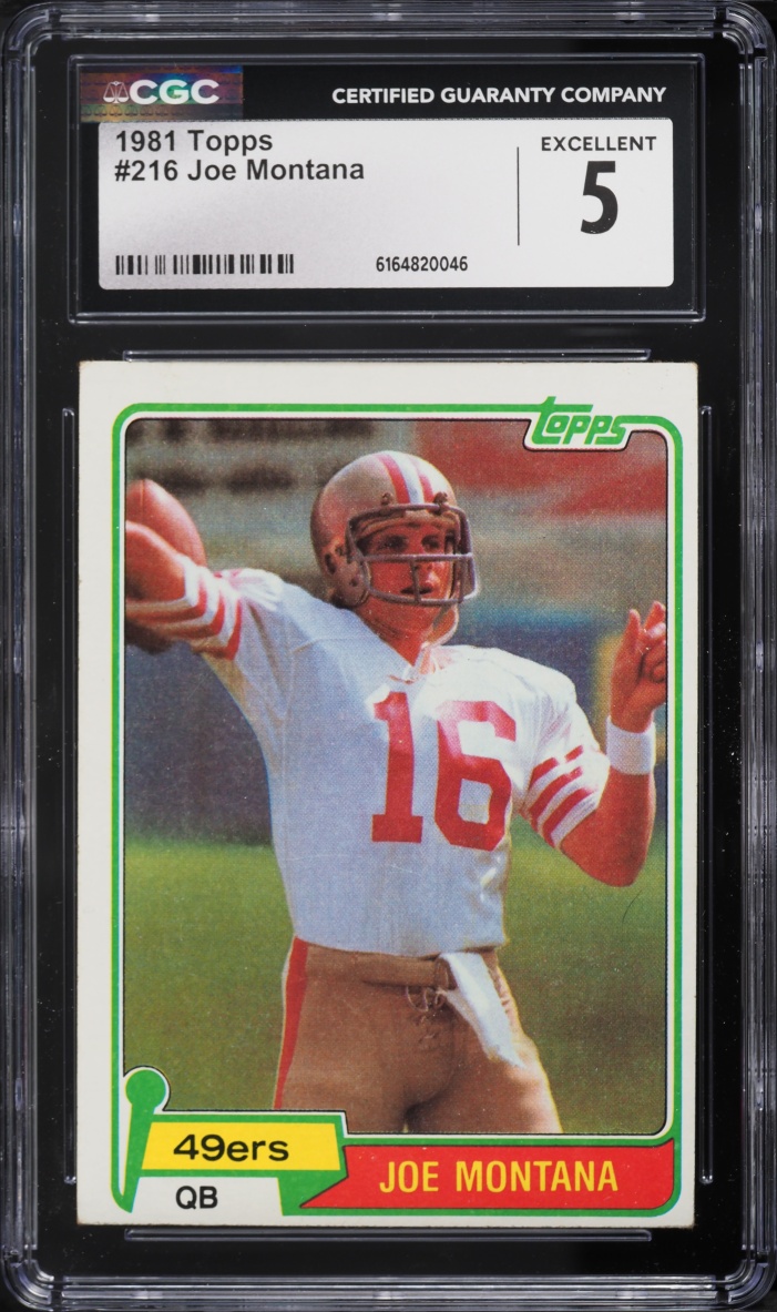 1981 Topps Football Joe Montana ROOKIE #216 CGC 5 EX