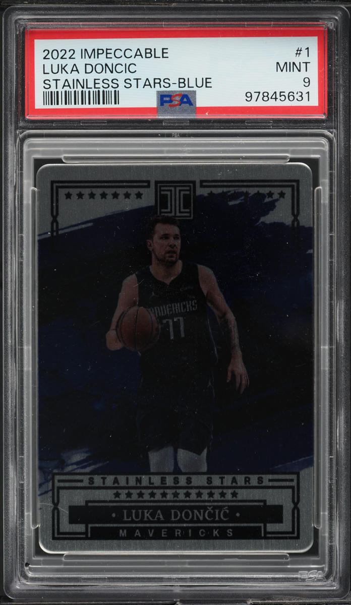 2022 Panini Impeccable Stainless Stars Blue Luka Doncic /75 #1 PSA 9 MINT