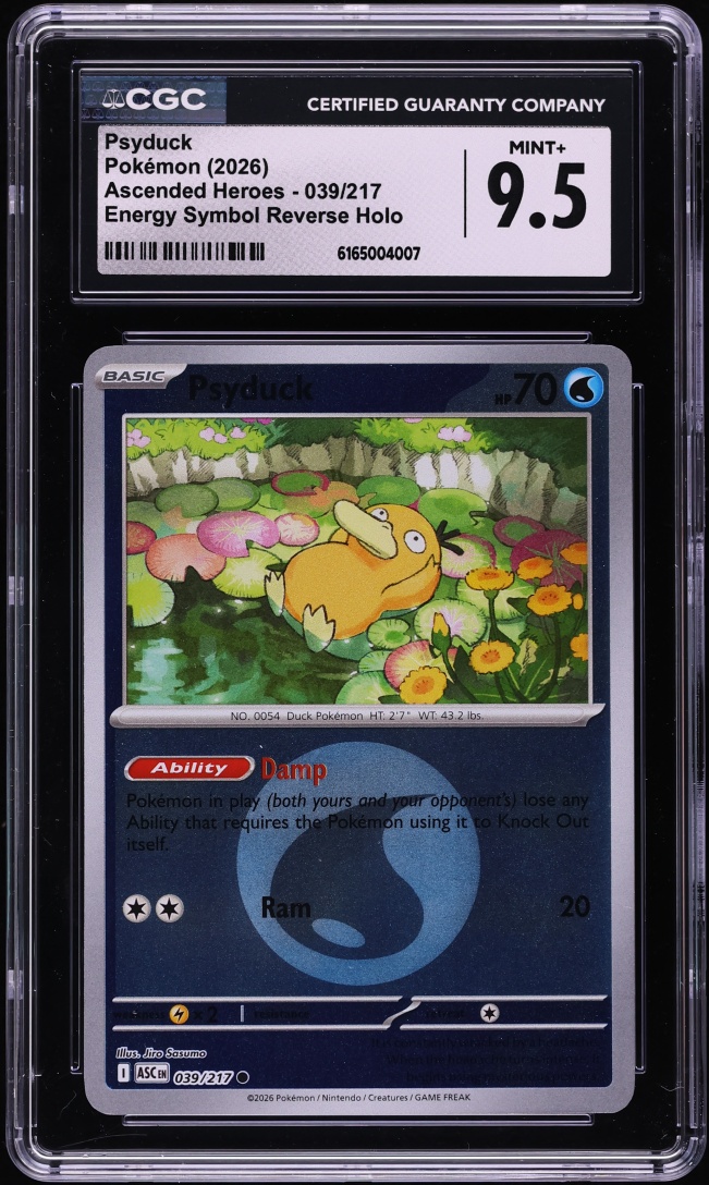 2026 Pokemon Mega Evolution Ascended Heroes Energy Symbol Reverse Holo Psyduck #39 CGC 9.5